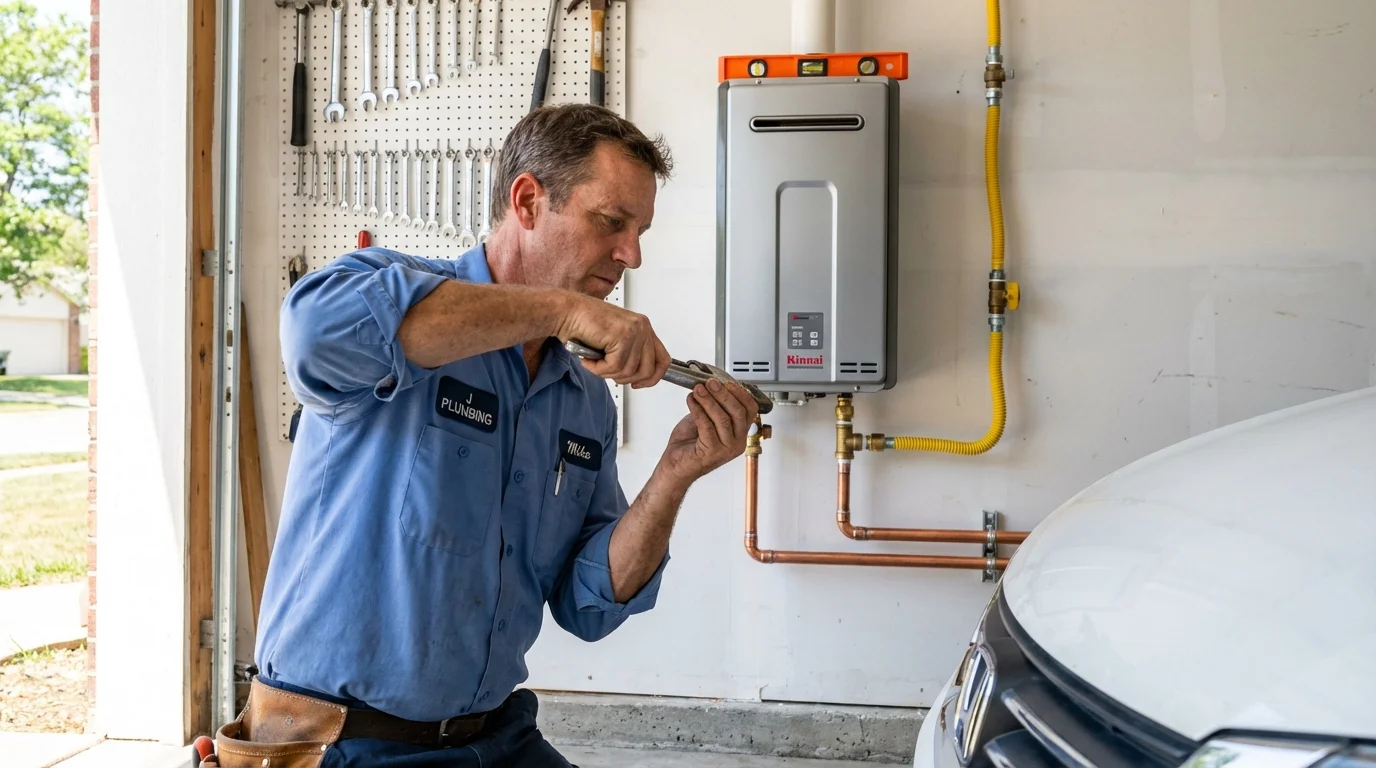 Tankless water heater installation by a Johns Plumbing LLC plumber in Fairfield